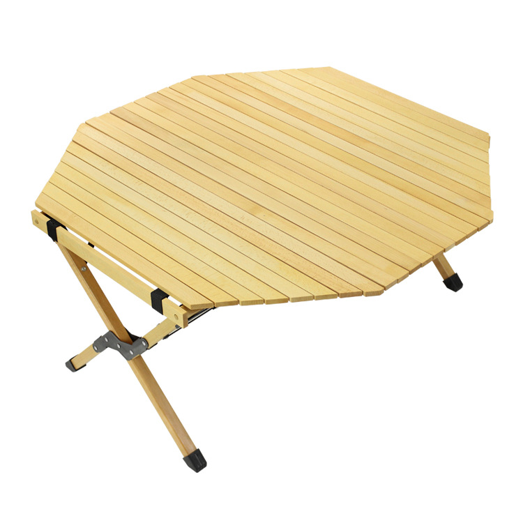 Light beech camping picnic folding table