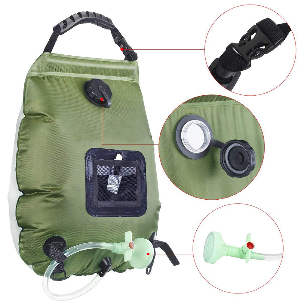 Outdoor hiking camping solar shower bag 