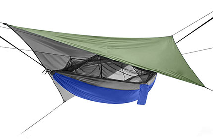 Outdoor Parachute Cloth Canopy Set Sunscreen and Anti-Mosquito Hammock