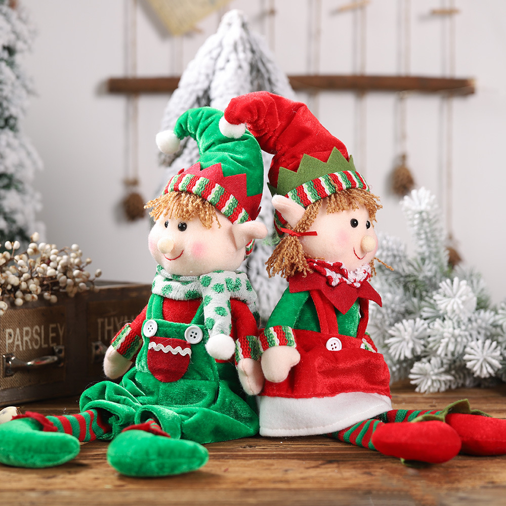 christmas stuffed dolls boy and girl elves holiday plush toys 2