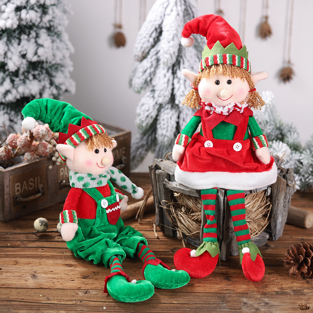 christmas stuffed dolls boy and girl elves holiday plush toys 3