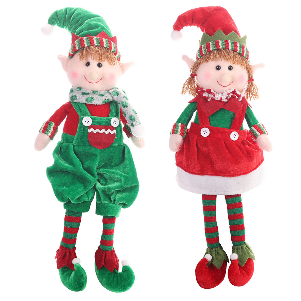 christmas stuffed dolls boy and girl elves holiday plush toys 4