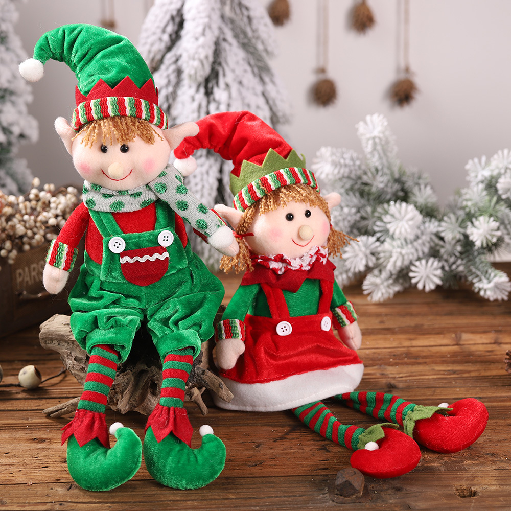 christmas stuffed dolls boy and girl elves holiday plush toys 5