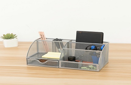 Small Mesh Office Supplies and Stationary Accessories Desktop Organizer