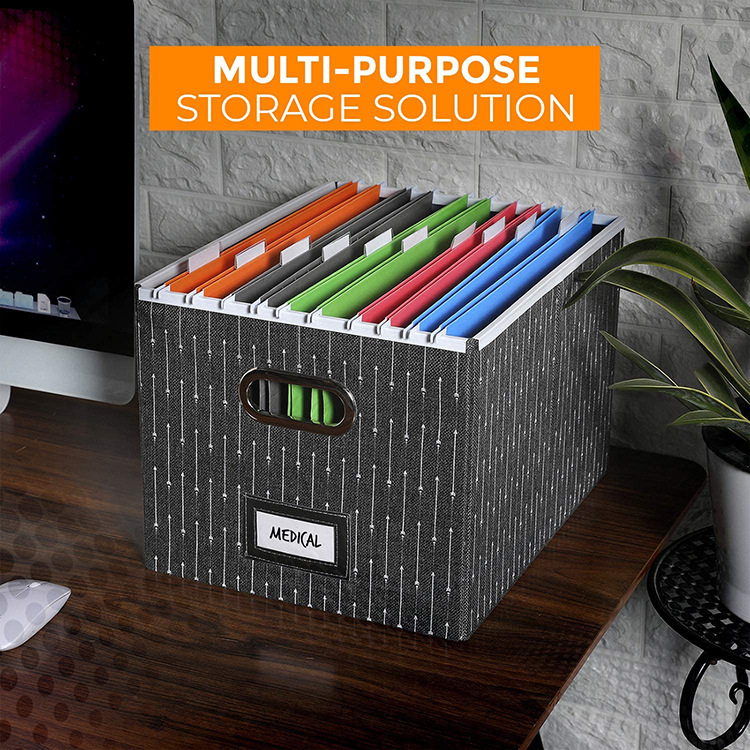 collapsible file storage organizer box